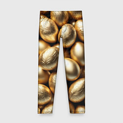 Леггинсы для девочки Золотые Пасхальные яйца, цвет: 3D-принт