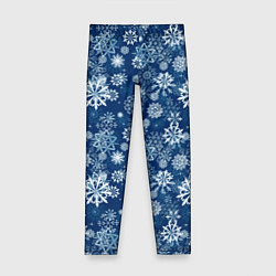 Детские легинсы Snowflakes on a blue background