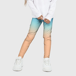 Леггинсы для девочки Сине-бежевый градиент, цвет: 3D-принт — фото 2