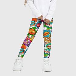 Леггинсы для девочки Bang Boom Ouch pop art pattern, цвет: 3D-принт — фото 2