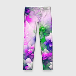 Леггинсы для девочки Паттерн цветов, цвет: 3D-принт