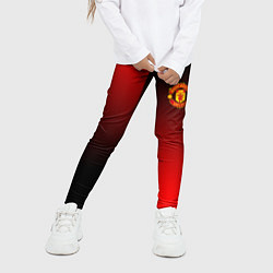 Леггинсы для девочки Манчестер Юнайтед градиент спорт, цвет: 3D-принт — фото 2