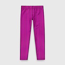 Леггинсы для девочки Яркий розовый в полоску, цвет: 3D-принт