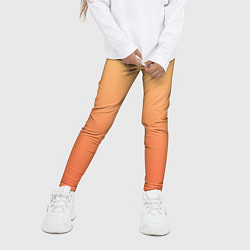 Леггинсы для девочки Градиент солнечный жёлто-оранжевый приглушённый, цвет: 3D-принт — фото 2