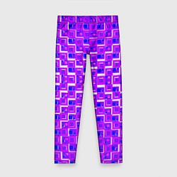 Леггинсы для девочки Фиолетовые квадраты на белом фоне, цвет: 3D-принт