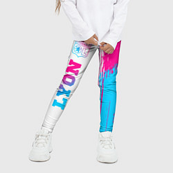 Леггинсы для девочки Lyon neon gradient style по-вертикали, цвет: 3D-принт — фото 2