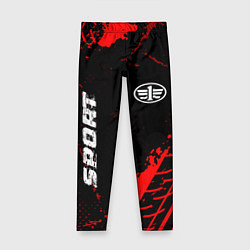 Леггинсы для девочки FAW red sport tires, цвет: 3D-принт