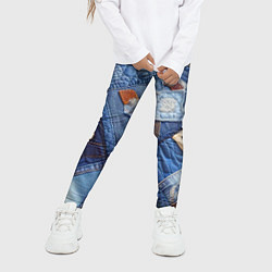 Леггинсы для девочки Vanguard jeans patchwork - ai art, цвет: 3D-принт — фото 2