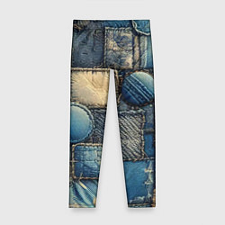 Леггинсы для девочки Denim patchwork - ai art, цвет: 3D-принт