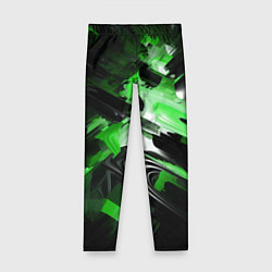 Леггинсы для девочки Green dark abstract geometry style, цвет: 3D-принт