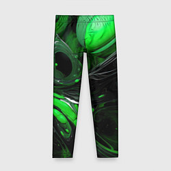 Леггинсы для девочки Green dark abstract geometry style, цвет: 3D-принт