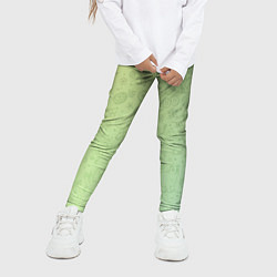 Леггинсы для девочки Соцсети зеленый фон, цвет: 3D-принт — фото 2