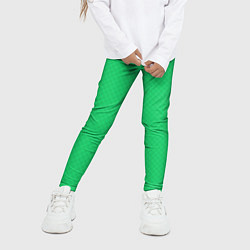 Леггинсы для девочки Яркий зелёный текстурированный в мелкий квадрат, цвет: 3D-принт — фото 2