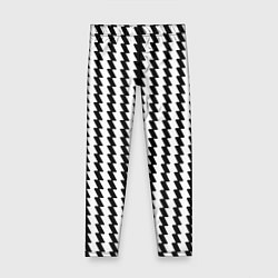 Леггинсы для девочки Чёрно-белые вертикальные полосы, цвет: 3D-принт
