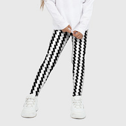 Леггинсы для девочки Чёрно-белые вертикальные полосы, цвет: 3D-принт — фото 2