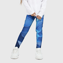 Леггинсы для девочки Синие ледяные плиты с разломом, цвет: 3D-принт — фото 2