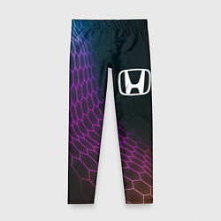 Леггинсы для девочки Honda neon hexagon, цвет: 3D-принт