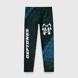 Леггинсы для девочки Deftones glitch blue, цвет: 3D-принт