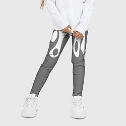 Леггинсы для девочки Потеки белой краски на сером фоне, цвет: 3D-принт — фото 2