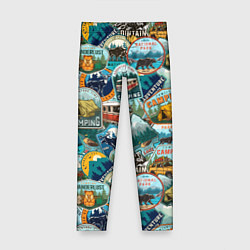 Леггинсы для девочки Adventure stickers, цвет: 3D-принт