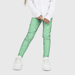 Леггинсы для девочки Мятный зелёный однотонный текстурированный, цвет: 3D-принт — фото 2