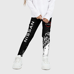 Леггинсы для девочки Ниссан: следы от шин, цвет: 3D-принт — фото 2