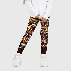 Леггинсы для девочки Африканский традиционный орнамент, цвет: 3D-принт — фото 2