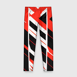 Леггинсы для девочки Black and red stripes on a white background, цвет: 3D-принт