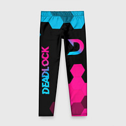 Леггинсы для девочки Deadlock - neon gradient вертикально, цвет: 3D-принт
