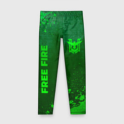 Детские легинсы Free Fire - green gradient вертикально