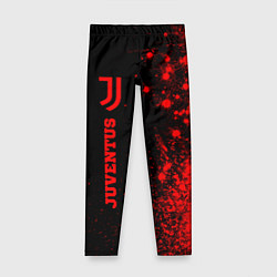 Леггинсы для девочки Juventus - red gradient по-вертикали, цвет: 3D-принт