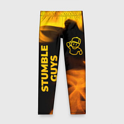 Леггинсы для девочки Stumble Guys - gold gradient вертикально, цвет: 3D-принт