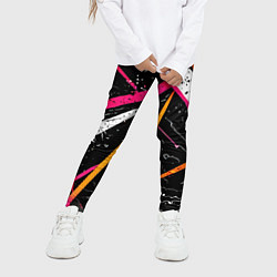 Леггинсы для девочки Разноцветные праздничные линии, цвет: 3D-принт — фото 2