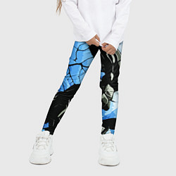 Леггинсы для девочки Чёрные линии на чёрно-синем фоне, цвет: 3D-принт — фото 2