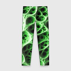 Леггинсы для девочки Зелёная пористая структура, цвет: 3D-принт