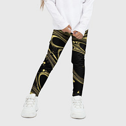 Леггинсы для девочки Разводы в виде кругов и линий - текстура, цвет: 3D-принт — фото 2