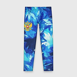 Леггинсы для девочки Синий узорный камуфляж, цвет: 3D-принт