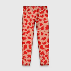 Леггинсы для девочки Сердца любви, цвет: 3D-принт