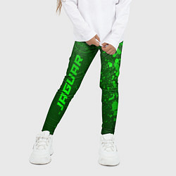 Леггинсы для девочки Jaguar - green gradient по-вертикали, цвет: 3D-принт — фото 2
