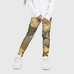 Леггинсы для девочки Золотистый камуфляж, цвет: 3D-принт — фото 2