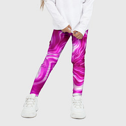 Леггинсы для девочки Завихрения - оттенки розового и белого, цвет: 3D-принт — фото 2