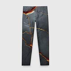Леггинсы для девочки Серая текстура с золотым изломом, цвет: 3D-принт