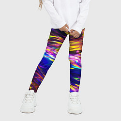 Леггинсы для девочки Неоновые полосы текстура, цвет: 3D-принт — фото 2