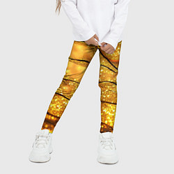 Леггинсы для девочки Золотая текстура с блестками, цвет: 3D-принт — фото 2