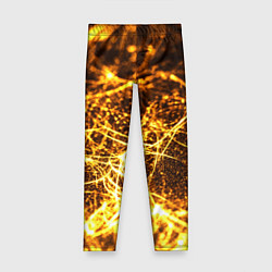 Леггинсы для девочки Текстура золотые нити, цвет: 3D-принт