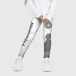 Леггинсы для девочки Yamaha - white gradient вертикально, цвет: 3D-принт — фото 2