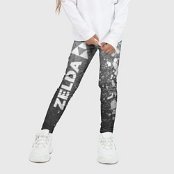 Леггинсы для девочки Zelda - grey gradient по-вертикали, цвет: 3D-принт — фото 2