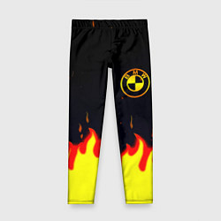 Леггинсы для девочки BMW огненный, цвет: 3D-принт