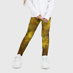 Леггинсы для девочки Золотая ржавая текстура, цвет: 3D-принт — фото 2