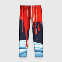 Детские легинсы Красная клякса объемная текстура
